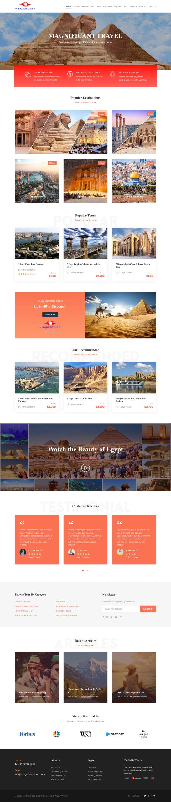 معاينة مشروع موقع Magnificant Tours