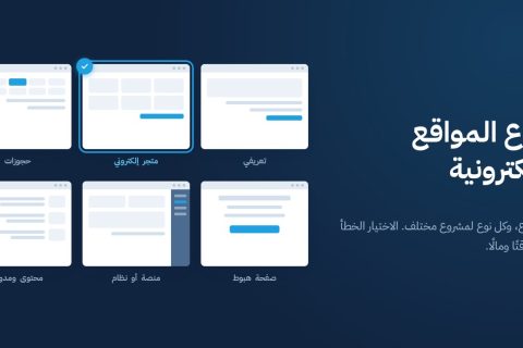 الأنواع الستة من أنواع المواقع الإلكترونية معروضة كتخطيطات مبسطة