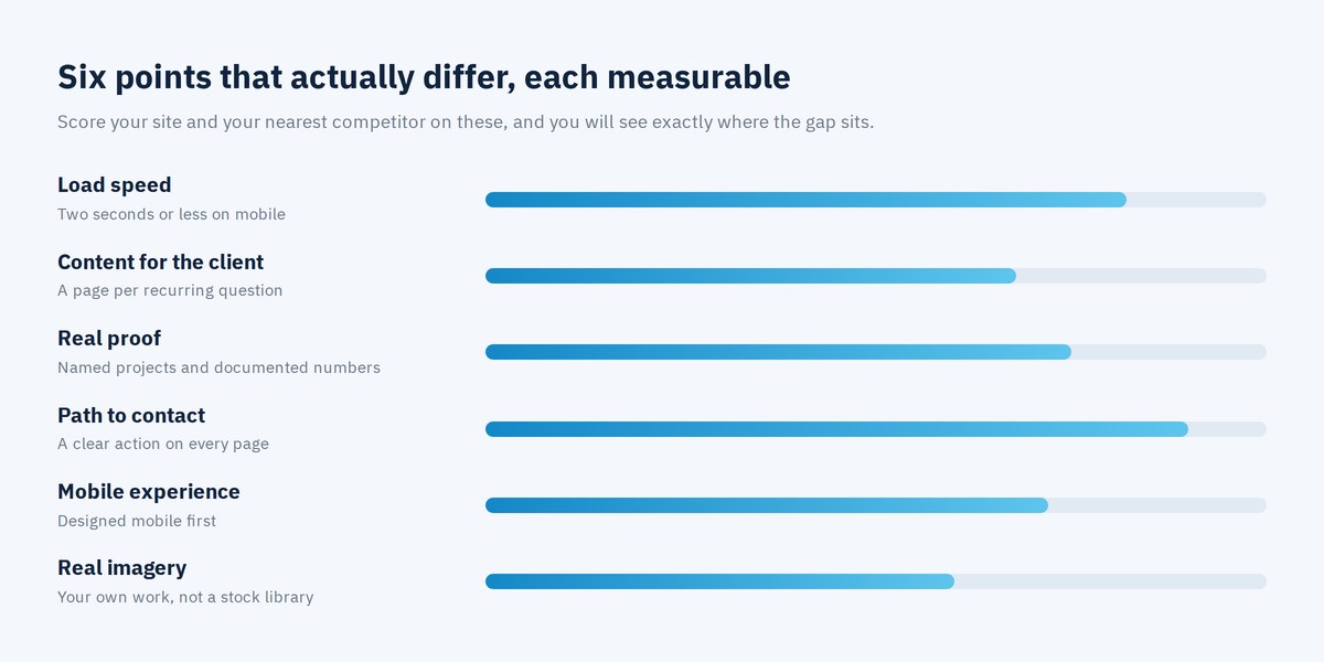 Six measurable points that decide how to distinguish your site from a competitor