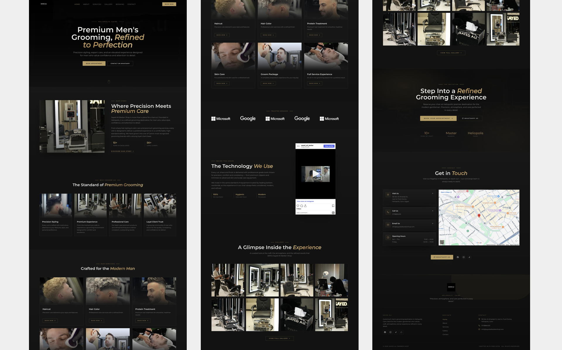 Sayed Ali Barber Shop Website project preview