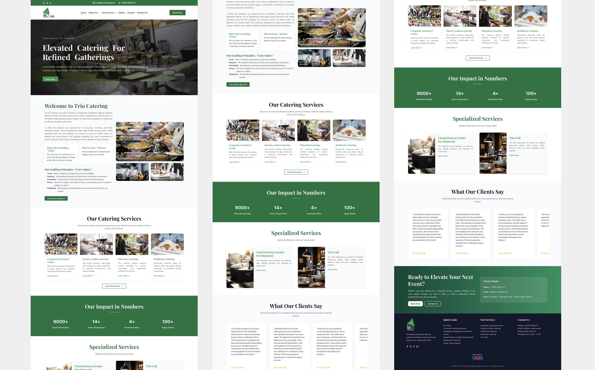 Trio Catering Website project preview