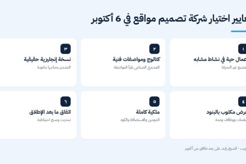 معايير اختيار أفضل شركة تصميم مواقع في 6 أكتوبر
