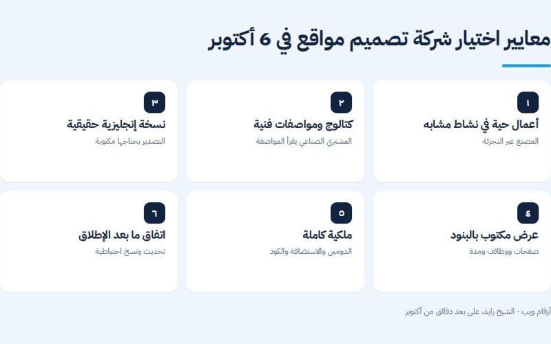 معايير اختيار أفضل شركة تصميم مواقع في 6 أكتوبر