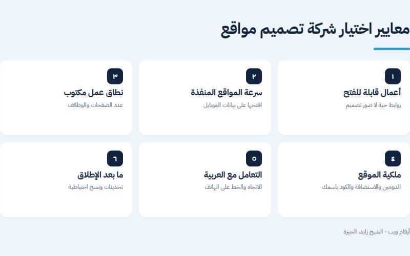 معايير اختيار أفضل شركة تصميم مواقع في الشيخ زايد