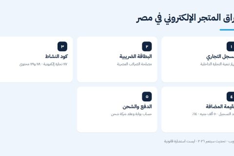 أوراق المتجر الإلكتروني في مصر: السجل التجاري والبطاقة الضريبية