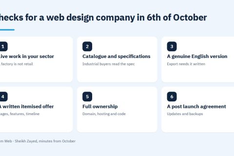 Checks for a web design company in 6th of October