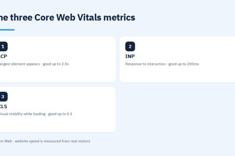 The three Core Web Vitals metrics for website speed
