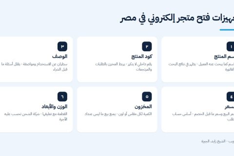 تجهيزات فتح متجر إلكتروني في مصر