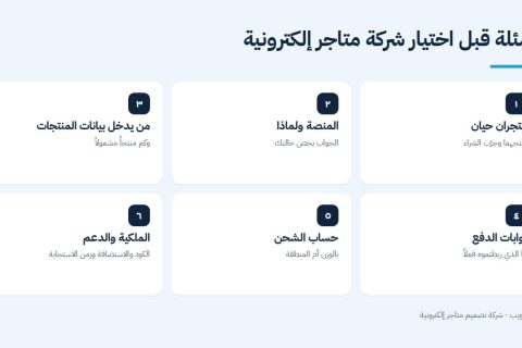 أسئلة قبل اختيار شركة متاجر إلكترونية
