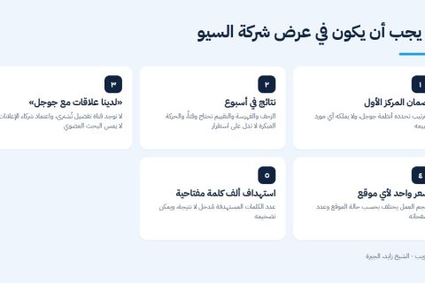 ما يجب أن يكون في عرض شركة السيو