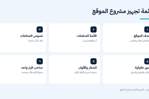 قائمة تجهيز مشروع الموقع قبل البدء