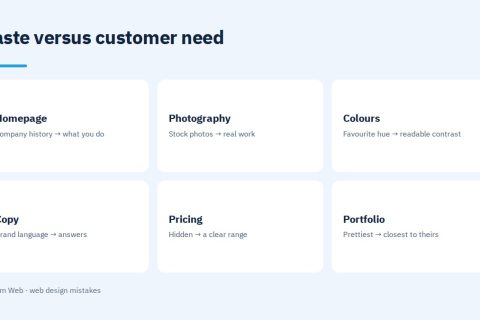 Web design mistakes: taste versus customer need